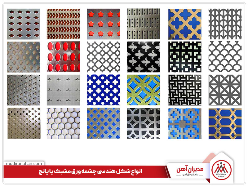 انواع ورق مشبک بر اساس شکل چشمه
