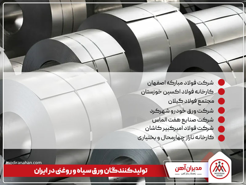 تولیدکنندگان ورق سیاه و روغنی در ایران
