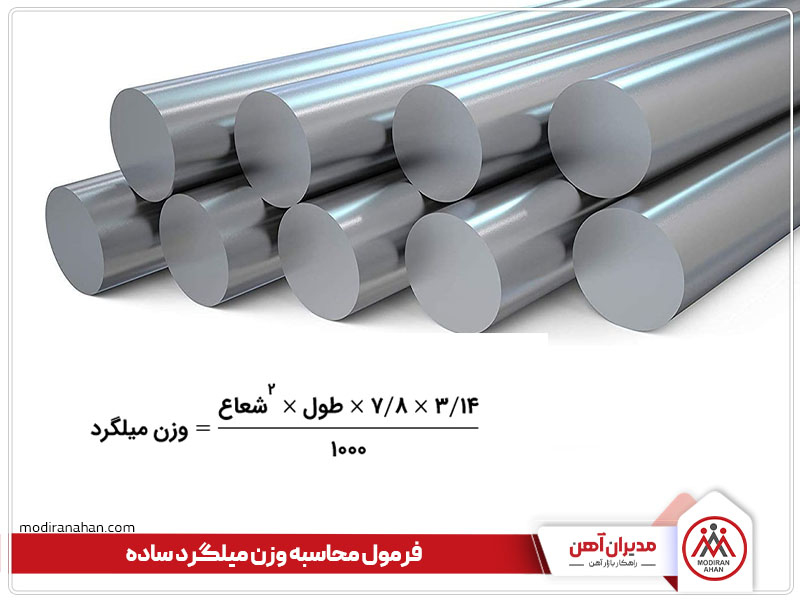 فرمول محاسبه وزن میلگرد ساده