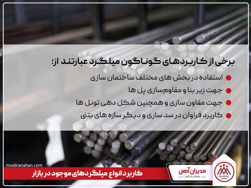  کاربردهای گوناگون میلگرد