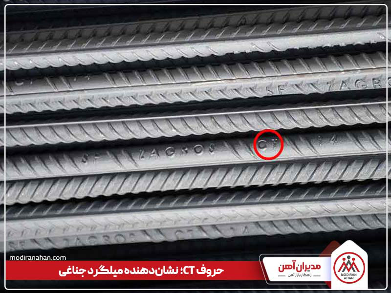 حروف ct نشان دهنده میلگرد نوع جناغی