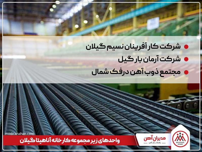 واحدهای زیر مجموعه کارخانه فولاد آناهيتا گیلان
