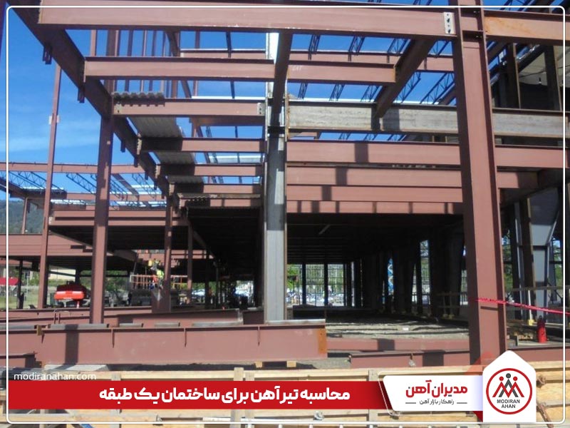 محاسبه تیرآهن برای ساختمان یک طبقه