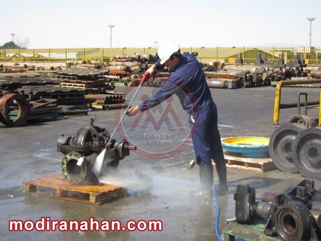 زنگ زدایی آهن با واترجت