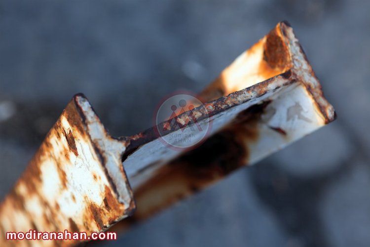 مراحل از بین رفتن زنگ زدگی تیرآهن